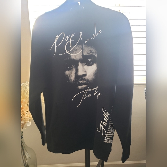 Pop smoke x vlone faith hoodie Size L NEW NO TAG - Picture 2 of 8